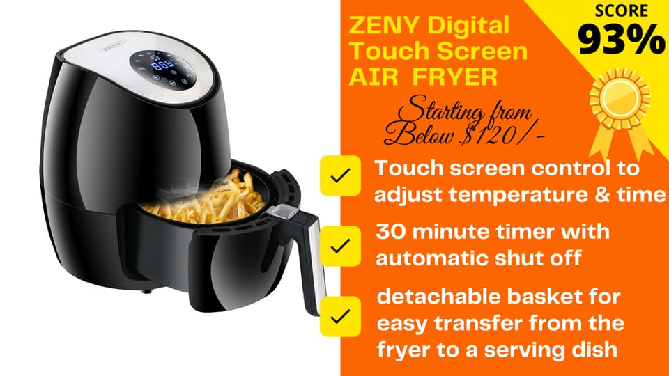 ZENY 3.7 1300W Quart Electric Air Fryer