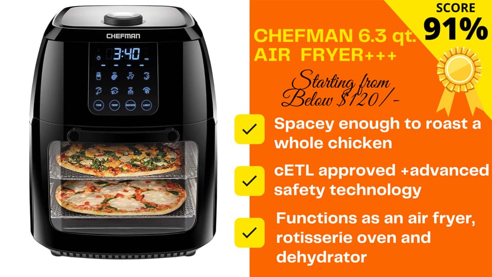 Chefman 6.3 Quart Digital Air Fryer+ Oven