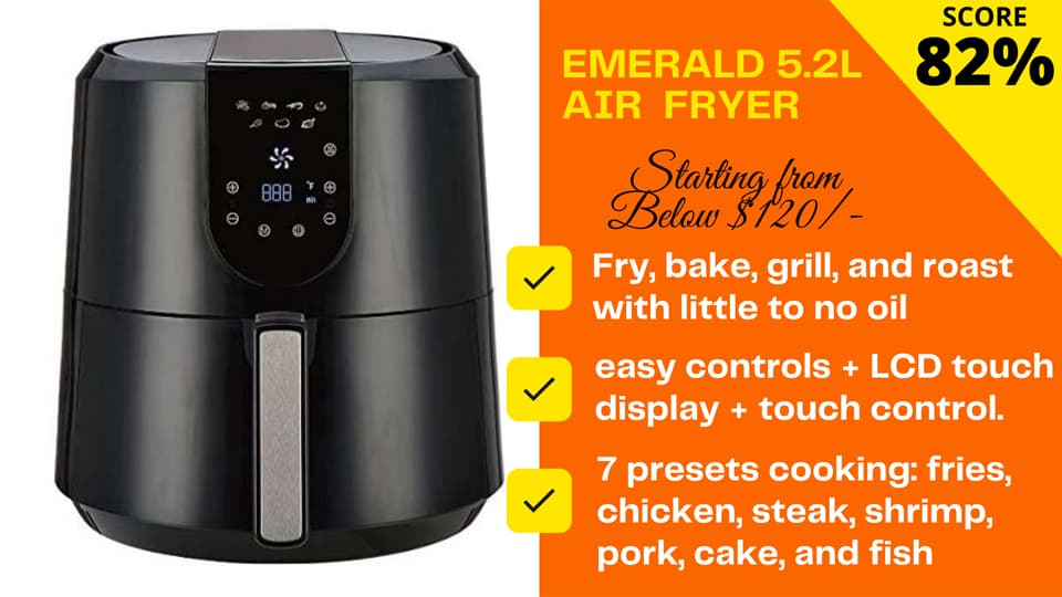 Emerald 1807 Electric 5.2L Capacity Air Fryer 